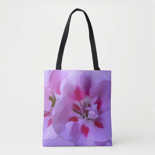 抽象的な藤色のハイビスカスの花 トートバッグ (正面)