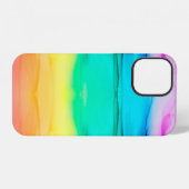 抽象的な虹のカラフルな背景、壁紙。M iPhoneケース (裏面横)
