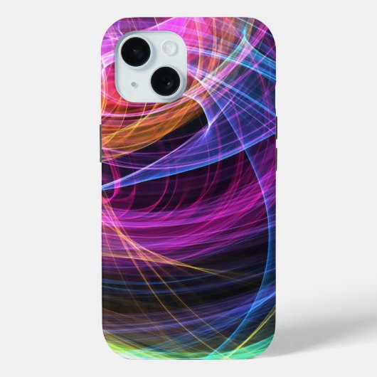 抽象的な虹の光の渦の光 Case-Mate iPhoneケース (裏面)