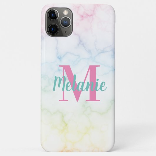 抽象的な虹の大理石 ピンク 青 黄色 Case-Mate iPhoneケース (裏面)