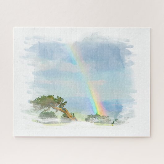 *~* 抽象的な虹の山々 海 アーティスティック AR11 ジグソーパズル (横)
