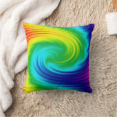 抽象的な虹の渦巻の質 クッション (ブランケット)