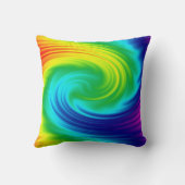 抽象的な虹の渦巻の質 クッション (裏面)