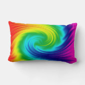 抽象的な虹の渦巻の質 ランバークッション (裏面)
