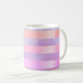 抽象的な虹の花の水彩ストライプ コーヒーマグカップ (正面右)