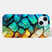 抽象的な虹の魚鱗の高級モノグラム Case-Mate iPhoneケース (裏面 (横))