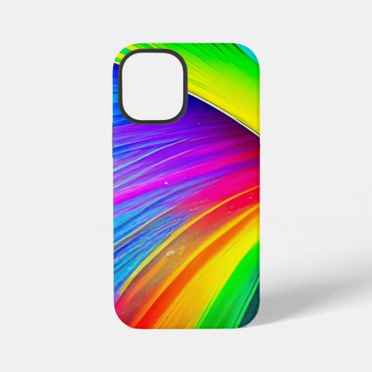 抽象的な虹色のiPhone 12 miniケース、光沢仕上げ iPhoneケース (裏面)
