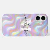 抽象的な虹色3D効果モノグラム Case-Mate iPhoneケース (裏面 (横))