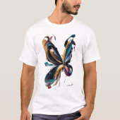 抽象的な蝶のアート - 流れる色彩表現 Tシャツ (正面)