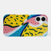 抽象的な蝶のアート iPhone 16ケース (裏面横)