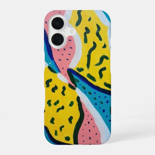 抽象的な蝶のアート iPhone 16ケース (裏面)