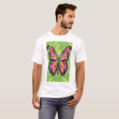 抽象的な蝶の絵画 Tシャツ (正面フル)