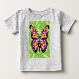 抽象的な蝶の絵 ベビーTシャツ