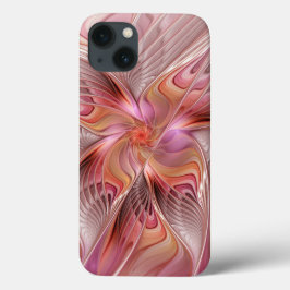 抽象的な蝶 カラフルなファンタジー フラクタルアート iPhone 13ケース