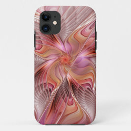 抽象的な蝶 カラフルなファンタジー フラクタルアート iPhone 11 ケース