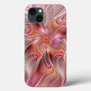 抽象的な蝶 カラフルな幻想的なフラクタルアート iPhone 13ケース