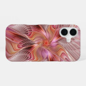 抽象的な蝶 カラフルな幻想的なフラクタルアート iPhone 16ケース (裏面横)