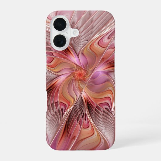 抽象的な蝶 カラフルな幻想的なフラクタルアート iPhone 16ケース (裏面)