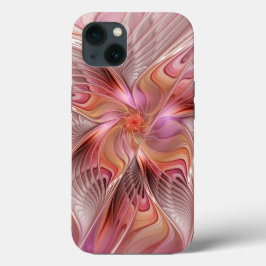 抽象的な蝶 カラフル ファンタジー フラクタルアート iPhone 13ケース