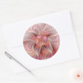 抽象的な蝶 カラフル ファンタジー フラクタル アート ラウンドシール (封筒)