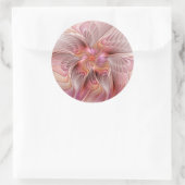 抽象的な蝶 カラフル ファンタジー フラクタル アート ラウンドシール (バッグ)