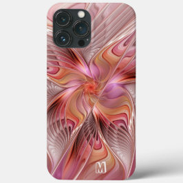 抽象的な蝶 カラフル フラクタルアート モノグラム iPhone 13 PRO MAXケース