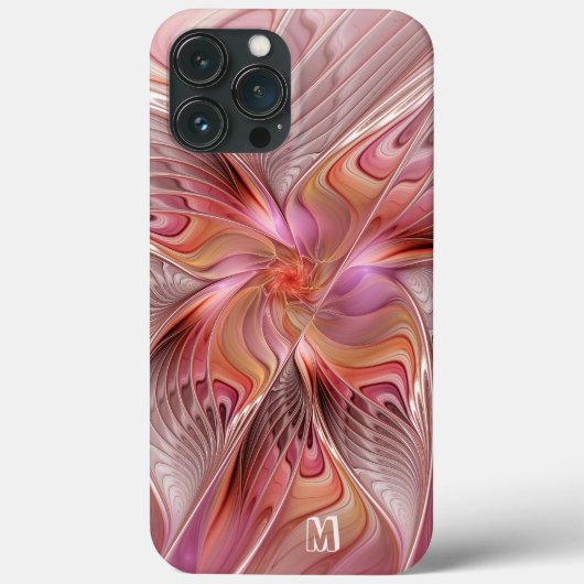 抽象的な蝶 カラフル フラクタルアート モノグラム Case-Mate iPhoneケース (裏面)