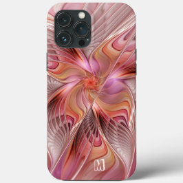 抽象的な蝶 カラフル フラクタル アート モノグラム iPhone 13 PRO MAXケース