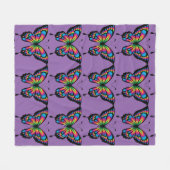 抽象的な蝶 フリースブランケット (正面(横))