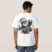 抽象的な融合: ダークTシャツデザイン Tシャツ (裏面フル)