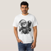 抽象的な融合: ダークTシャツデザイン Tシャツ (正面フル)