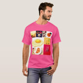 抽象的な融合 - 卵、氷、はしご、コーヒー Tシャツ (正面フル)