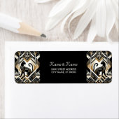 抽象的な装飾猫のリターンアドレスラベル ラベル (インサイチュ)