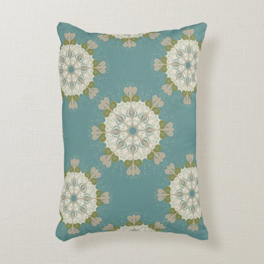 抽象的な要素が付いているダマスク織パターン アクセントクッション (正面(垂直))