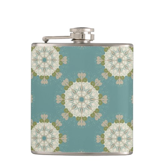 抽象的な要素が付いているダマスク織パターン フラスク (正面)