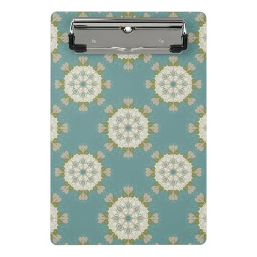 抽象的な要素が付いているダマスク織パターン ミニクリップボード (正面)