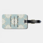 抽象的な要素が付いているダマスク織パターン ラゲッジタグ (裏面横)