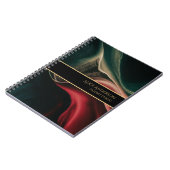 抽象的な贅沢 深黒 赤 緑 金 オフィス ノートブック (左側)