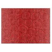 抽象的な赤いバラの背景 カッティングボード (正面)