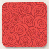 抽象的な赤いバラの背景 コースター (正面)