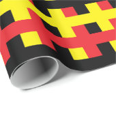 抽象的な赤く、黒くおよび黄色 ラッピングペーパー (ロールコーナー)