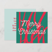 抽象的な赤と緑のクリスマスカード お祝いのメッセージを込めて シーズンカード (正面/裏面)