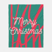 抽象的な赤と緑の個性的なメリークリスマス フリースブランケット (正面)