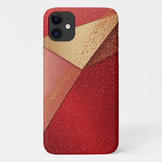 抽象的な赤と金の幾何学模様 Case-Mate iPhoneケース (裏面)