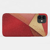 抽象的な赤と金の幾何学模様 Case-Mate iPhoneケース (裏面(横))