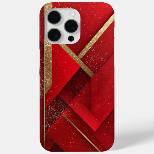 抽象的な赤と金の幾何学模様 Case-Mate iPhoneケース (裏面)
