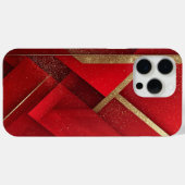 抽象的な赤と金の幾何学模様 Case-Mate iPhoneケース (裏面 (横))