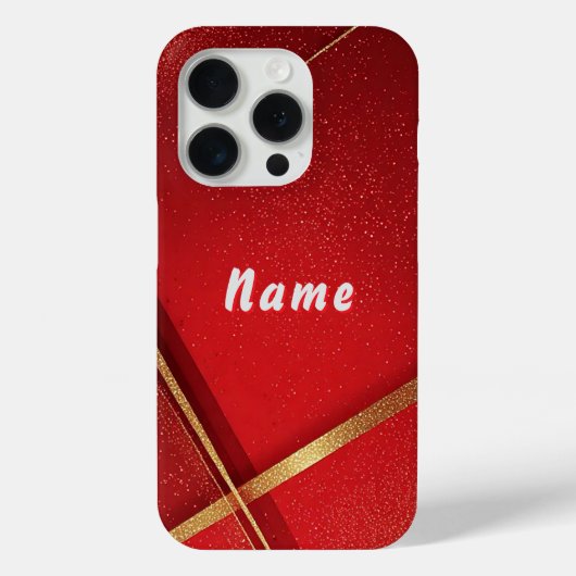 抽象的な赤と金の幾何学模様 Case-Mate iPhoneケース (裏面)