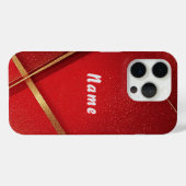 抽象的な赤と金の幾何学模様 Case-Mate iPhoneケース (裏面 (横))