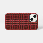抽象的な赤と黒の模様 iPhoneケース (裏面横)